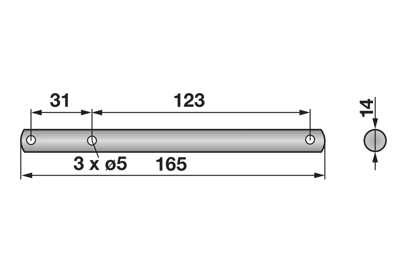 Welle L 165 mm – passend für Rapid 251134 GartenShop24