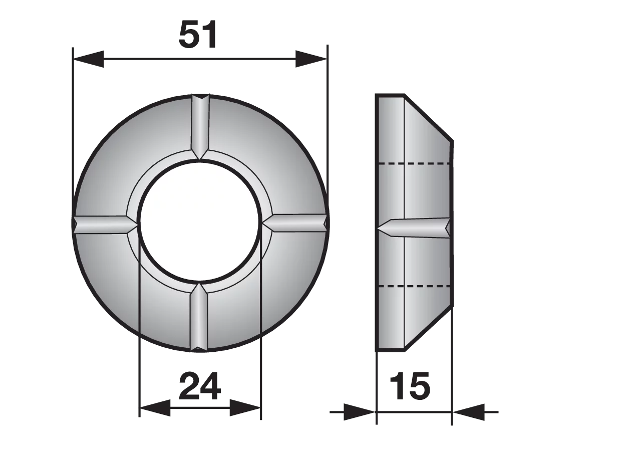 Kunststoffring AD 51 x ID 24 x B 15 mm Rapid 96518 Rapid