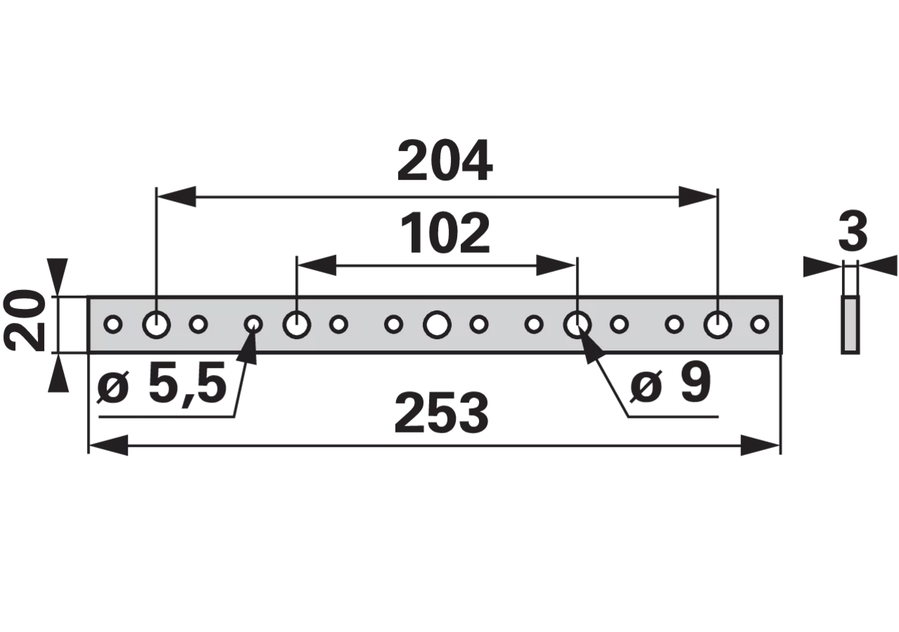 Verstärkungsleiste L 253 mm ESM 3740220 ESM