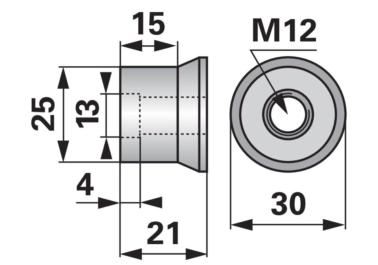 Spezialmutter M12 zu Innenschuh ESM 380027602 ESM