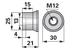 Spezialmutter M12 zu Innenschuh ESM 380027602 ESM