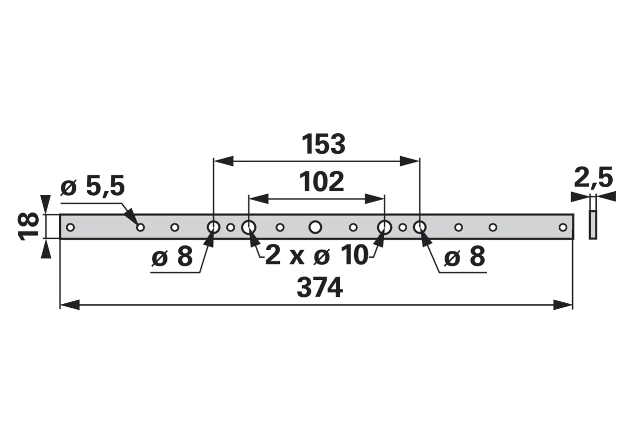 Verstärkungsleiste L 374 mm ESM 3740280 ESM