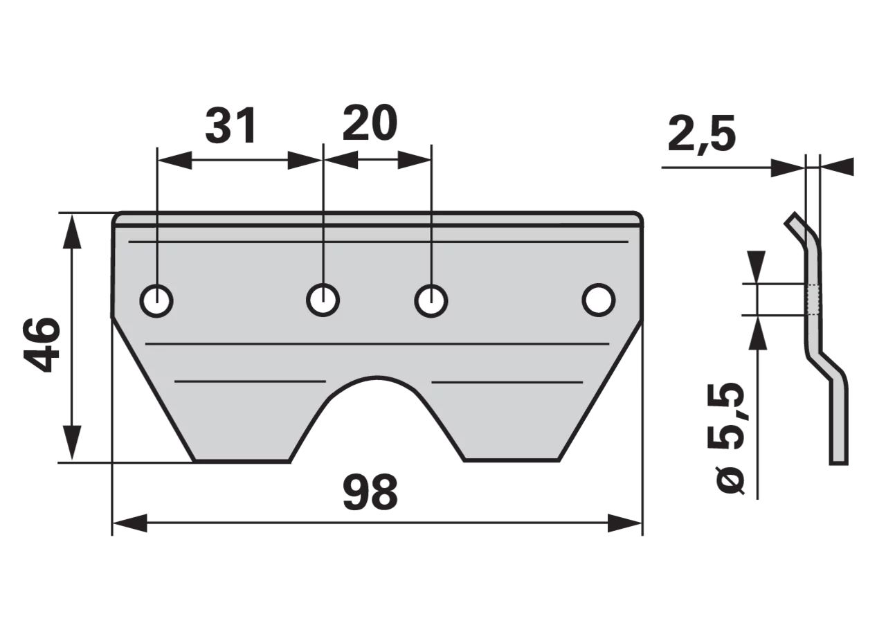 Führungsleiste L 98 mm ESM 391301 ESM