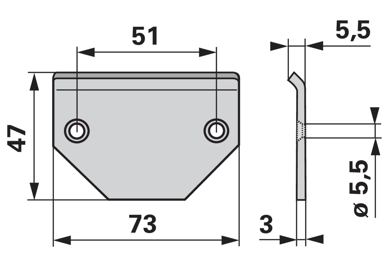 Führungsleiste L 73 mm ESM 3320120 ESM