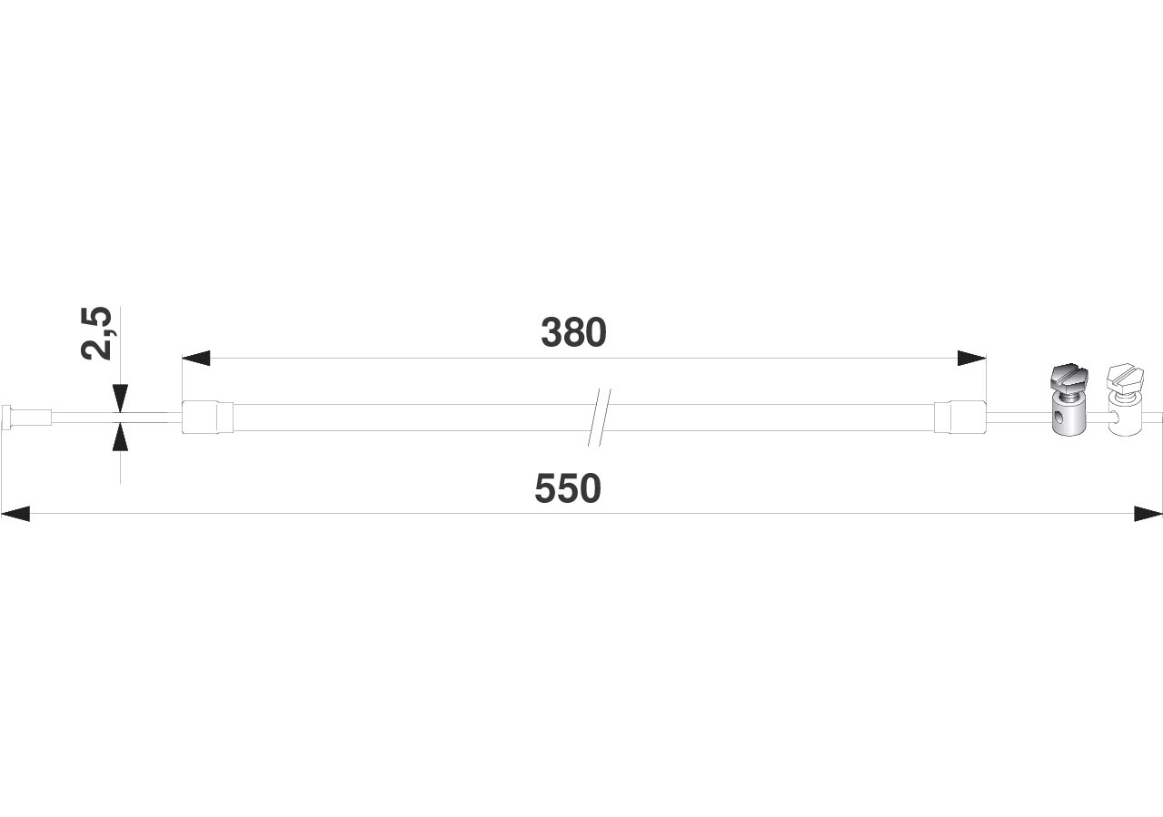 Bowdenzug L 550 mm passend zu Aebi GartenShop24