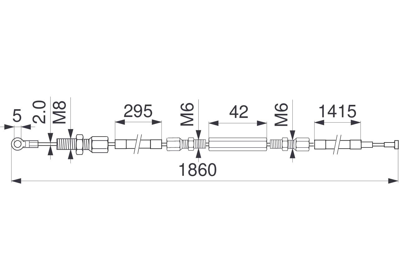 Bowdenzug L 1.860 mm – passend für Rapid 250810 GartenShop24