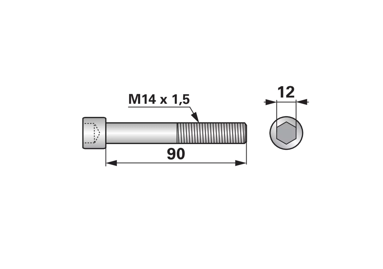 Zylinderschraube M14 x 90 mm Reform 999.112.121 GartenShop24
