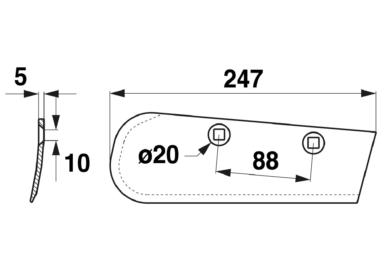 Stockräumschare links – passend für Grafl 11319 GartenShop24