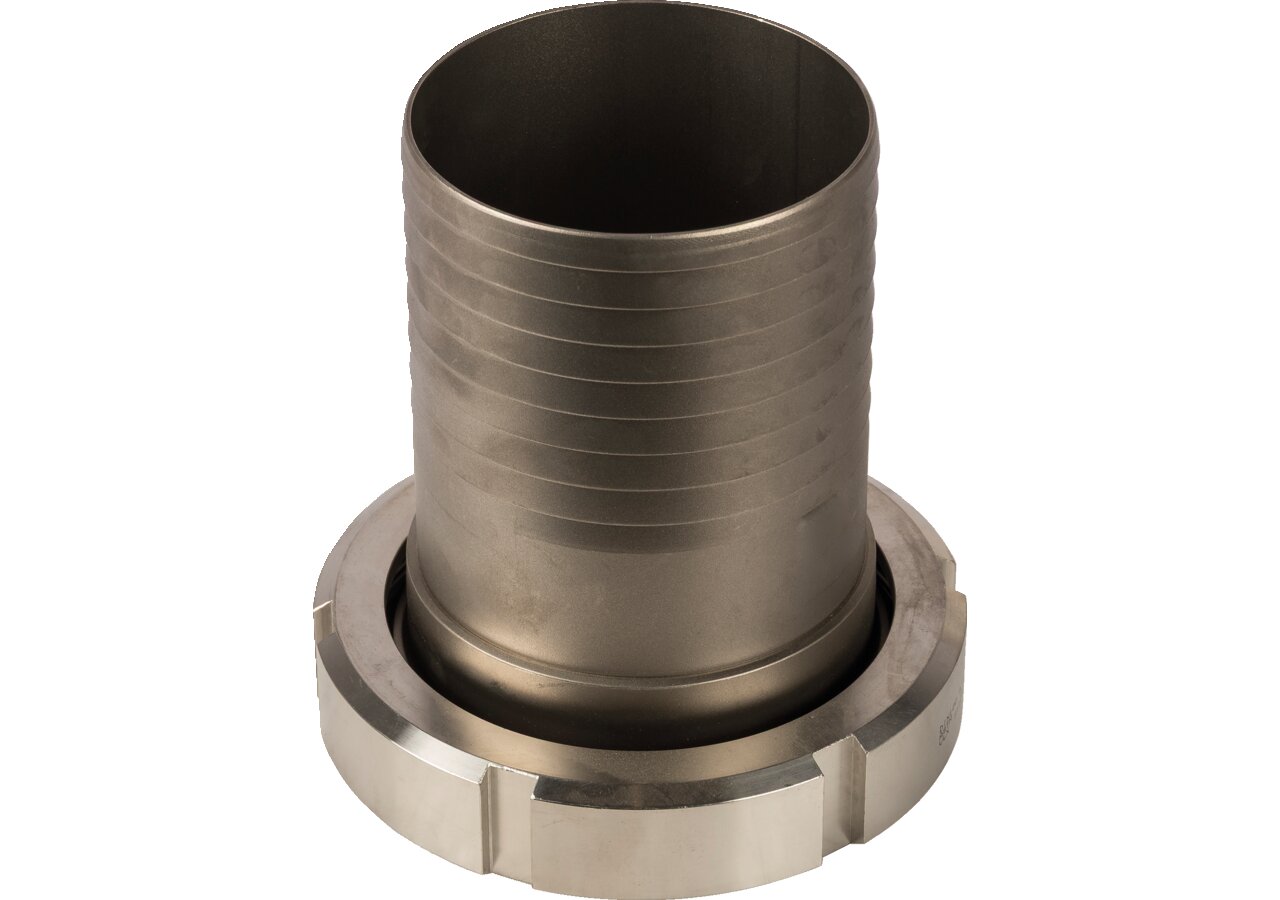 Schlauchstutzen Edelstahl, DN80 mit Überwurfmutter, für Schlauch 100 mm GartenShop24