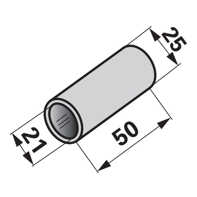 Buchse AD 25 x ID 21 x L 50 mm GartenShop24 - Hochwertige Gartengeräte