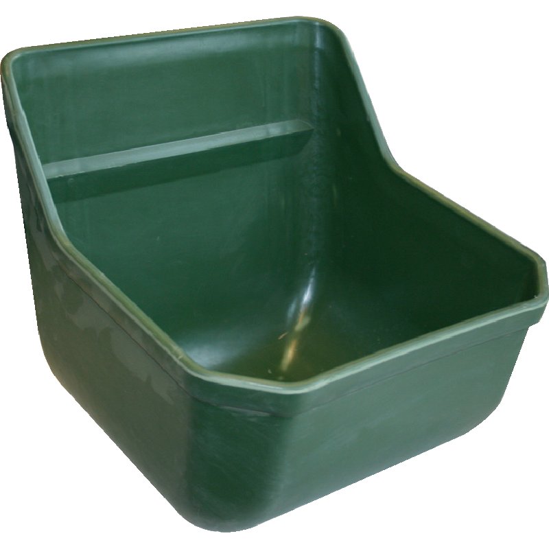 Futtertrog Kunststoff 33x33,5x28 cm – Kraftfuttertrog für Pferde und Rinder mit Ablaufpfropfen