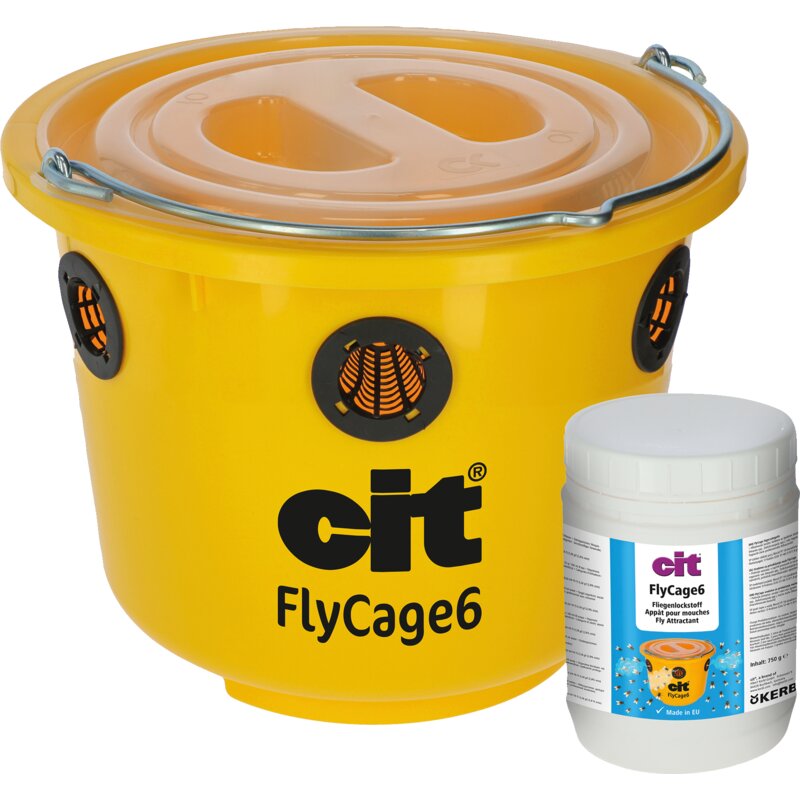 Fliegenfalle inkl. Deckel, Gittereinsatz und Lockstoff cit FlyCage6 GartenShop24 - Hochwertige Gartengeräte