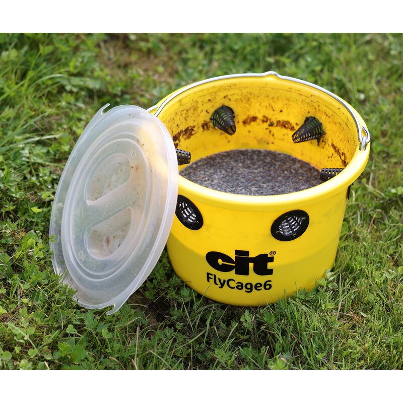 Fliegenfalle inkl. Deckel, Gittereinsatz und Lockstoff cit FlyCage6 GartenShop24 - Hochwertige Gartengeräte