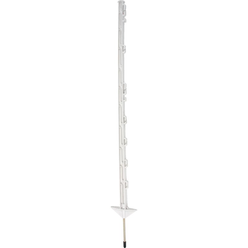 Pulsara Kunststoffpfahl L 160 cm, Kunststoff, Weiß, 10 Stück Pulsara 019601 – Mit Eisenspitze und Doppeltritt Pulsara