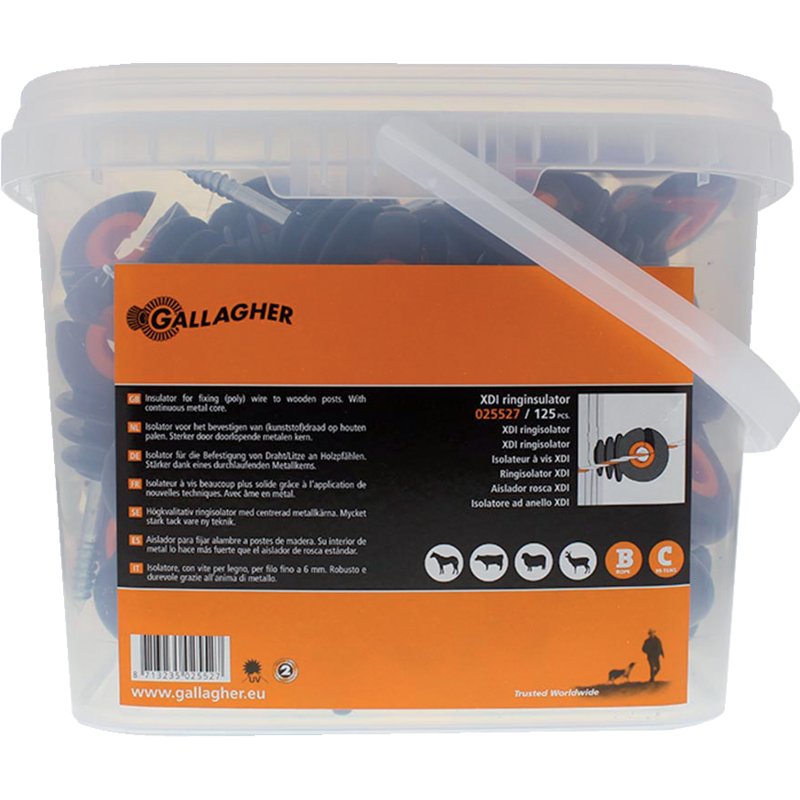 Gallagher Ringisolator XDI Großpackung, mit Holzgewinde, 125 Stück Gallagher 025527 Gallagher