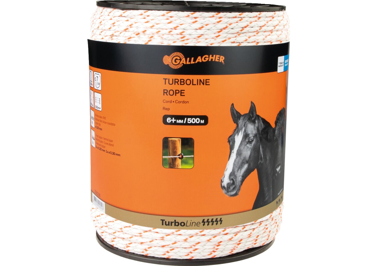 Cord TurboLine, L 500 m, Weiß-Orange Gallagher 058006 Gallagher