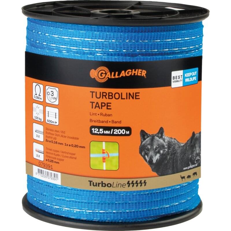 Gallagher Breitband TurboLine, L 200 m, B 12,5 mm, Blau Gallagher 079391 Gallagher