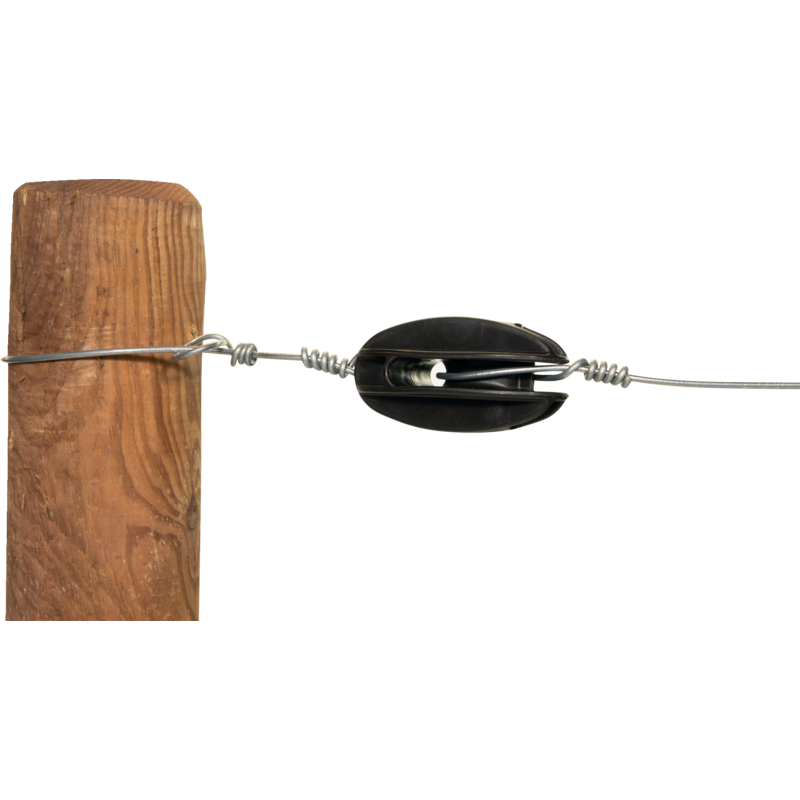 Gallagher Zugisolator Kunststoff, Schwarz, 100 Stück Gallagher 012015 – Kunststoffisolator für Holzpfähle Gallagher