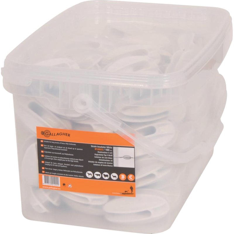 Gallagher 012022 Zugisolator – Detailansicht Eckisolator S aus Polycarbonat, weiß