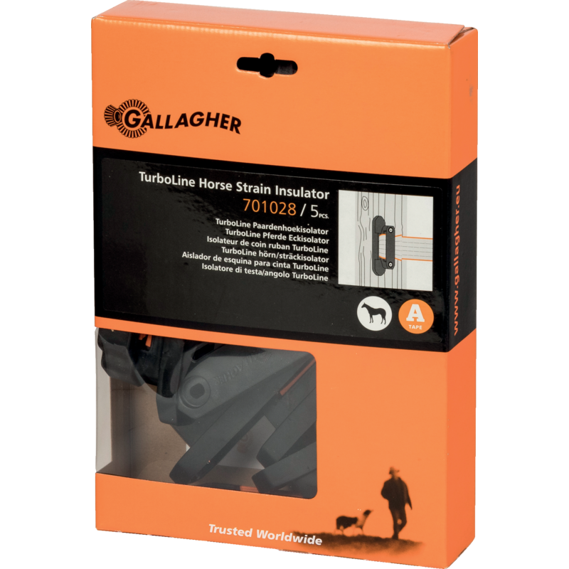 Gallagher Pferdezauneckisolator TurboLine, für Breitband 40 mm, 5 Stück Gallagher 701028 Gallagher