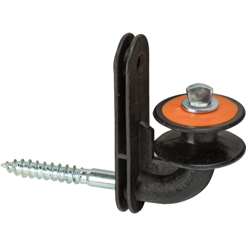 Gallagher Rollen-Eckisolator Kunststoff, Schwarz-Orange, mit Holzgewinde, 30 Stück Gallagher 086313 Gallagher