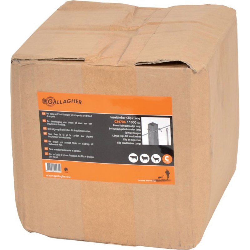 Gallagher Splinte lang, L= 150 mm, 1.000 Stück Gallagher 024704 – Befestigungssplinte für die Anbringung von Draht Gallagher