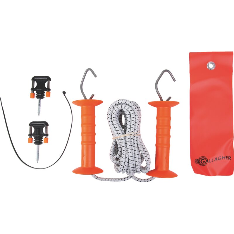 Gallagher Torset mit Cord inkl. Zubehör, 2 Torgriffe, bis 11 m ausziehbar Gallagher 640556 – Mit 2 Torgriffen Gallagher