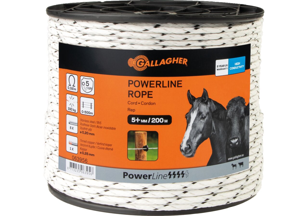 Cord PowerLine, L 200 m, Weiß Gallagher 063956 Gallagher