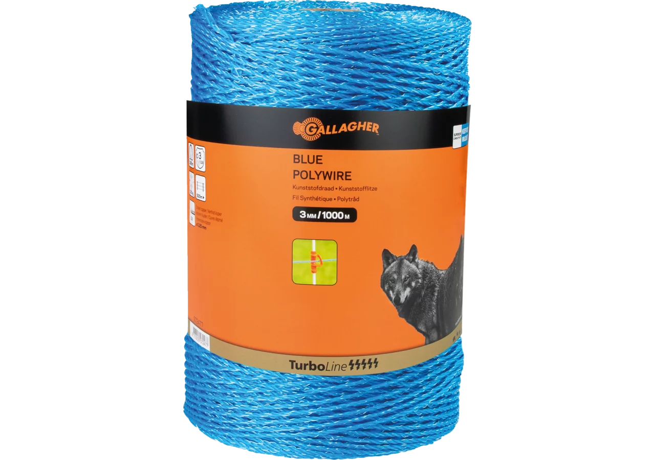Kunststofflitze Blue Polywire, AD 3,0 mm x L 1.000 m, Blau Gallagher 072477 Gallagher