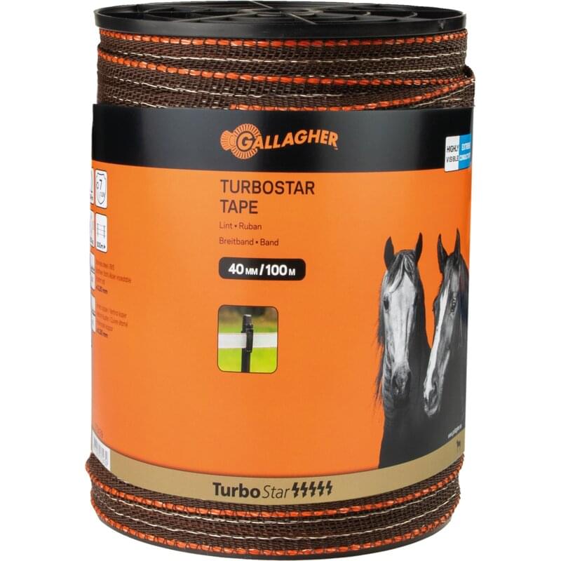 Gallagher Breitband TurboStar, L 100 m, B 40 mm, Terra Gallagher 072446 – Extrem reißfestes Gallagher