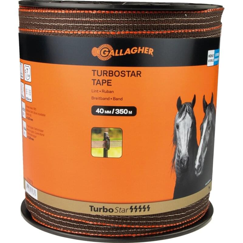 Gallagher Breitband TurboStar, L 350 m, B 40 mm, Terra Gallagher 070879 – Extrem reißfestes Gallagher