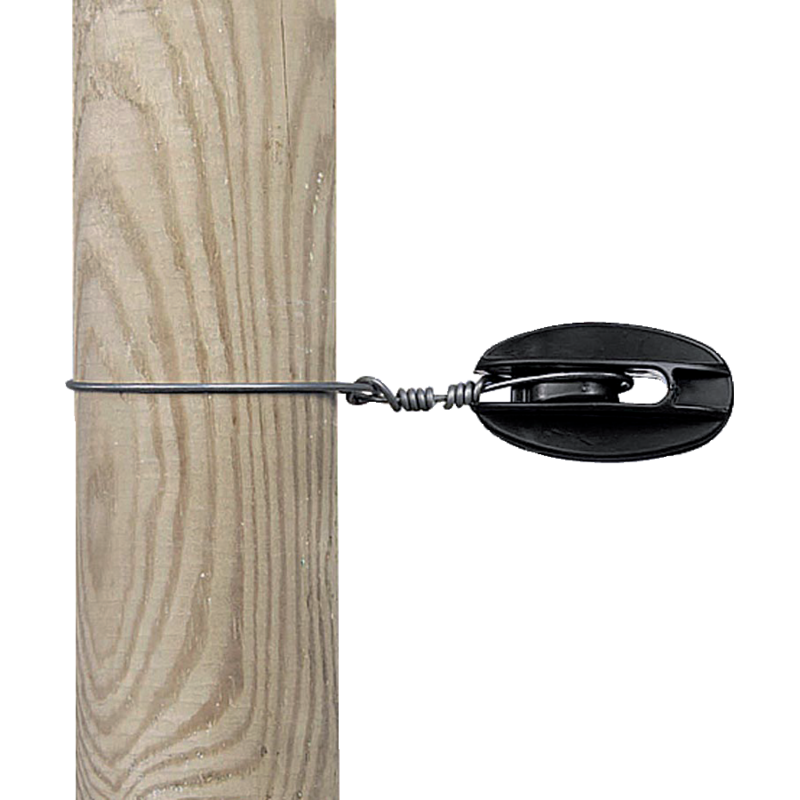 Gallagher Zugisolator Kunststoff, Schwarz, 5 Stück Gallagher 011025 – Kunststoffisolator für Holzpfähle Gallagher
