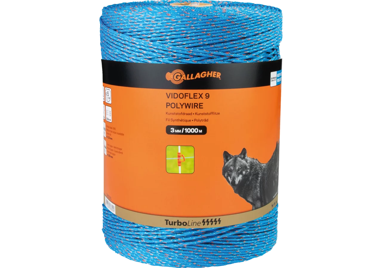 Cord TurboLine Vidoflex 9 Plus, L 1.000 m, Blau Gallagher 086290 Gallagher
