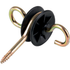 Torgriffisolator Horizont 15126C – Schwarz mit Holzgewinde, Haken und Öse, 5 Stück