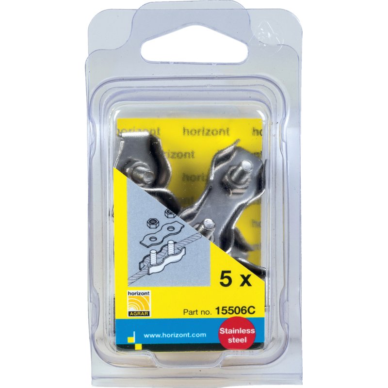 Horizont Seilverbinder Edelstahl, für Seile von 4–6 mm, 5 Stück Horizont 15506C Horizont
