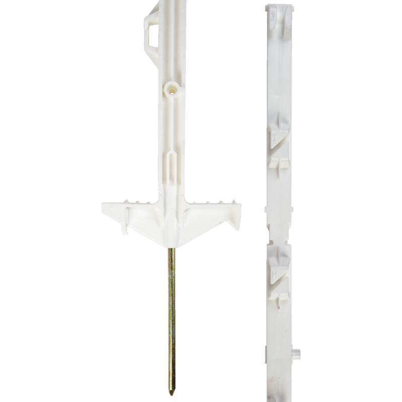 Horizont Weidezaunpfahl ranger, Kunststoff, Weiß, L 108 cm, 10 Ösen, 5 Stück Horizont 14380-5 Horizont
