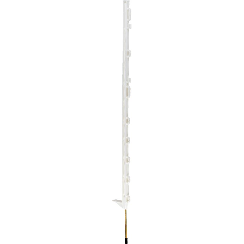 Horizont Weidezaunpfahl STANDARD, Kunststoff, Weiß, L 104 cm, 10 Ösen, 10 Stück Horizont 15198 – Mit Ösen für Drähte Horizont