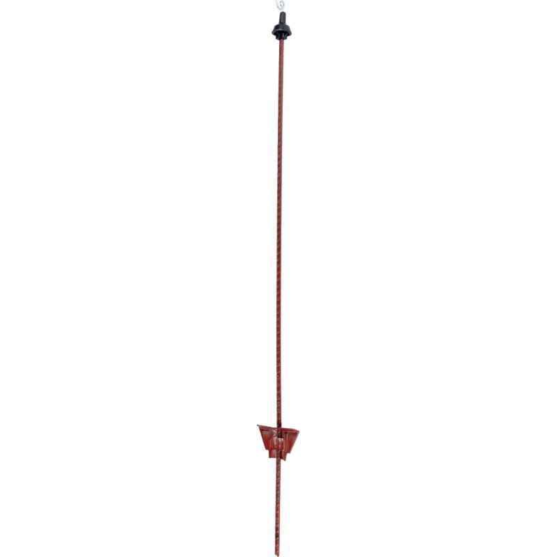 Horizont Weidezaunpfahl Federstahl, oval, Rot, L 105 cm, mit Gleitöse, 25 Stück Horizont 150562 150561, 150562 – Mit Trittblech und Isolator Horizont