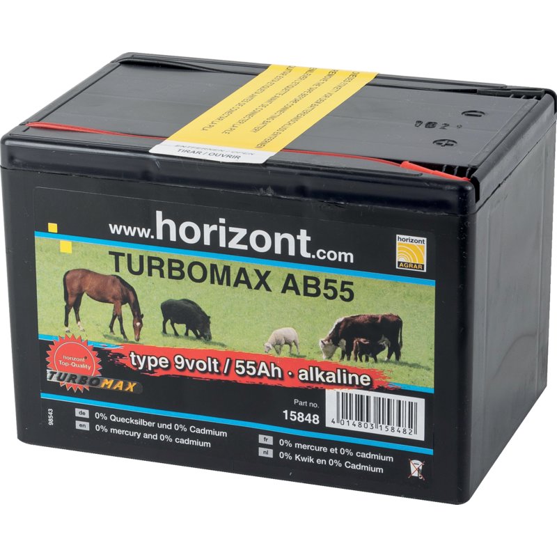 Horizont Trockenbatterie TURBOMAX AB55, Alkaline, 9 V, 55 Ah Horizont 15848 Horizont