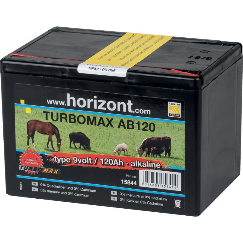 Horizont Trockenbatterie TURBOMAX AB120, Alkaline, 9 V, 120 Ah Horizont 15844 Horizont
