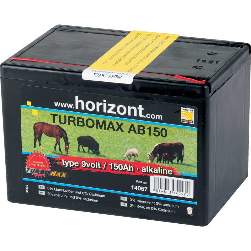 Horizont Trockenbatterie TURBOMAX AB150, Alkaline, 9 V, 150 Ah Horizont 14057 Horizont