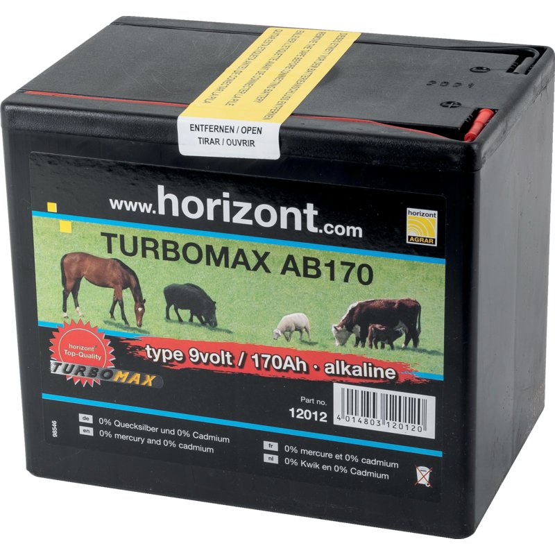 Horizont Trockenbatterie TURBOMAX AB170, Alkaline, 9 V, 170 Ah Horizont 12012 Horizont