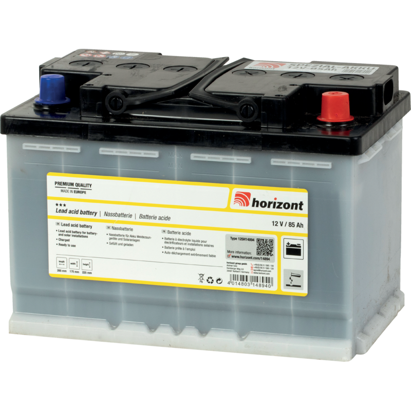 Horizont Weidezaunbatterie Spezial-Akku, 12 V, 100 Ah, C20, befüllt, vorgeladen Horizont 14126 – Weidezaunbatterie Spezial-Akku 12 Volt Horizont