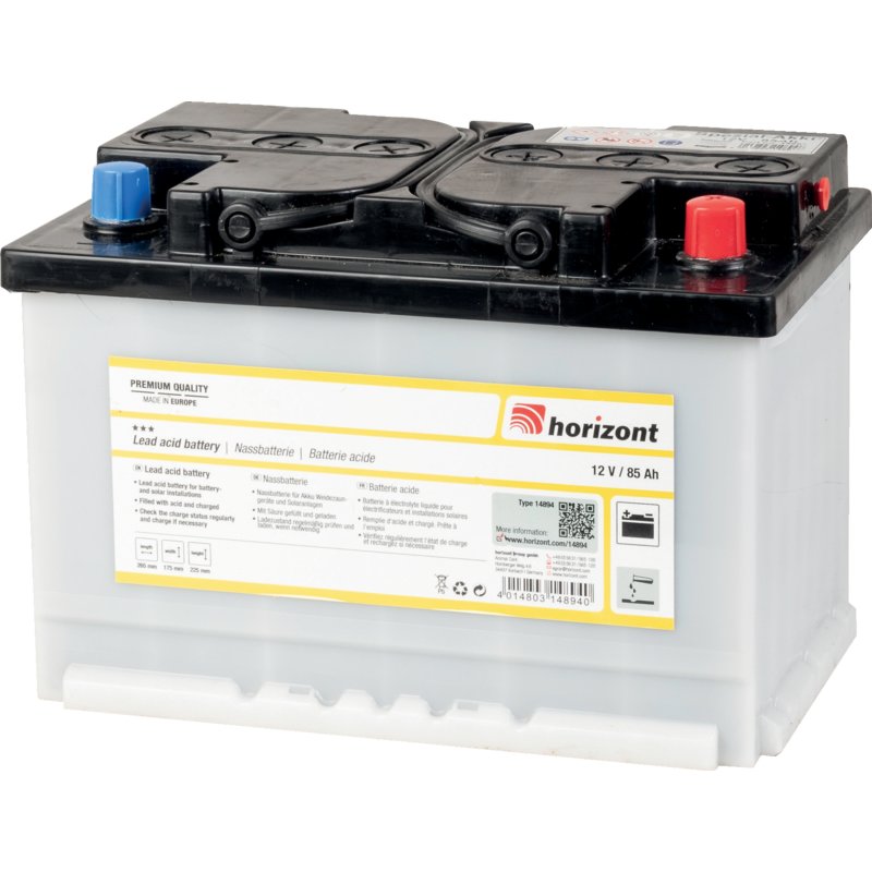 Horizont Weidezaunbatterie Spezial-Akku, 12 V, 85 Ah, C20, befüllt, vorgeladen Horizont 14894 – Weidezaunbatterie Spezial-Akku 12 Volt Horizont