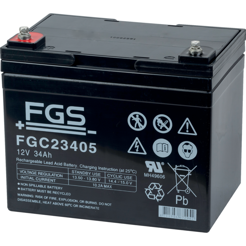 Horizont Weidezaunbatterie Super-Vlies-Akku, 12 V, 34 Ah, inkl. Anschlusskabel Horizont 14501 Horizont