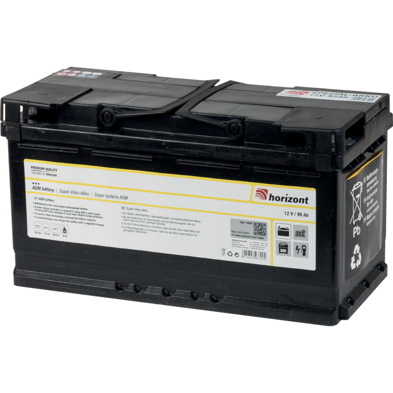 Horizont Weidezaunbatterie AGM Akku, 12 V, 95 Ah, befüllt, wartungsfrei Horizont 14600 Horizont