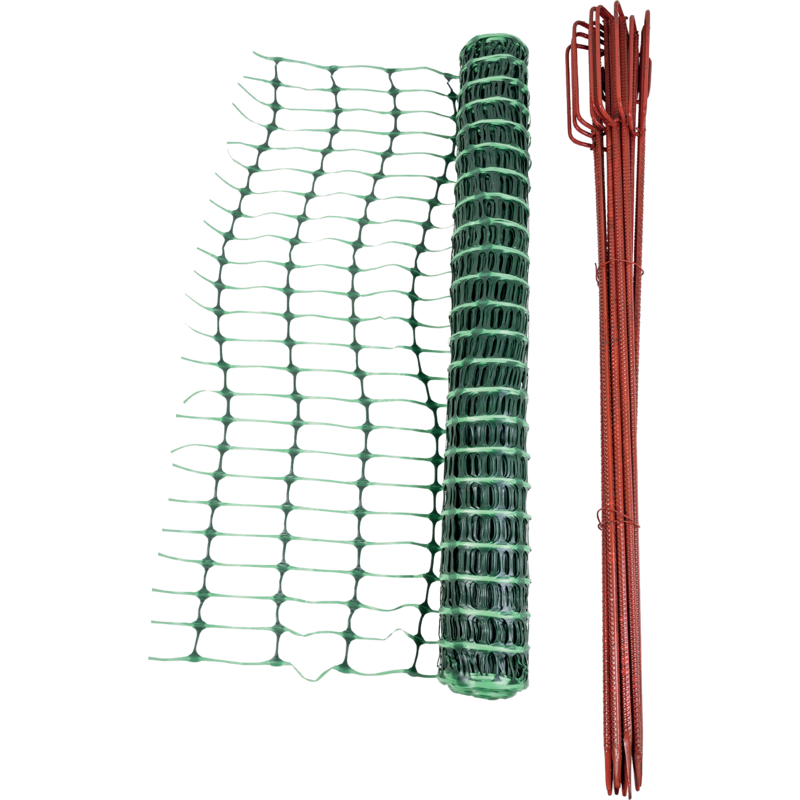 Horizont Absperrzaun-Set L 50 m, H 1 m, Grün, inkl. 10 Pfählen Horizont 14707 Horizont