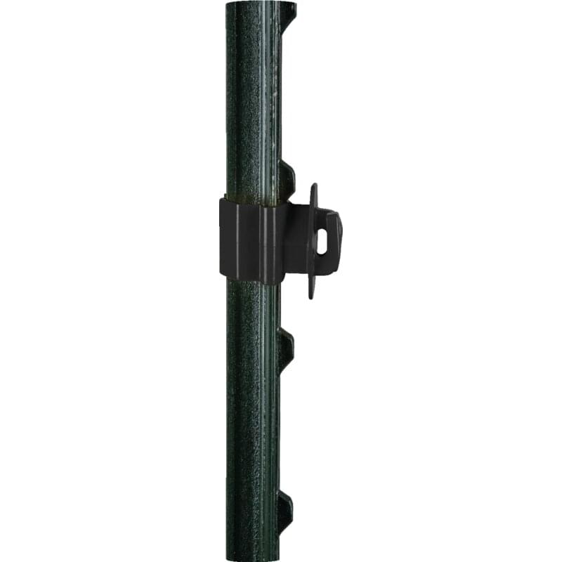 Horizont Seilisolator 145621 am T Post ECO Weidezaunpfahl montiert – Detailansicht