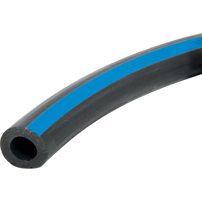 Milchschlauch Gummi, blauer Streifen, ID 16 mm, Rollenware – Rolle mit 25 m Schlauch