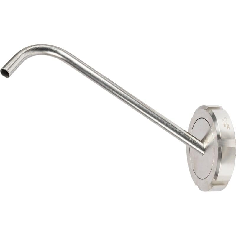 Tankauslaufbogen mit Überwurfmutter DN 65, AD Auslaufrohr 15 mm – Edelstahl Auslaufrohr Ø 15 mm GartenShop24 - Hochwertige Gartengeräte